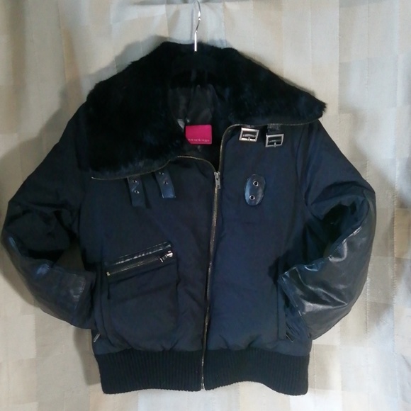Mackage black down filled bomber jacket - Picture 1 of 7